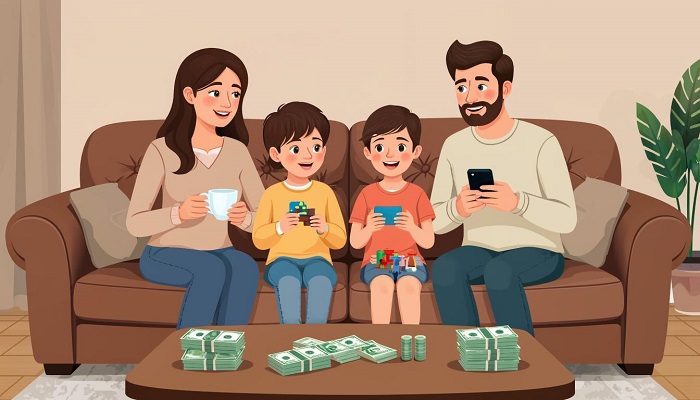 семья считает и экономит деньги семья хочет экономить деньги