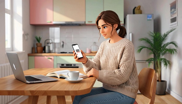 приложения для заметок девушка скачивает приложения для записок